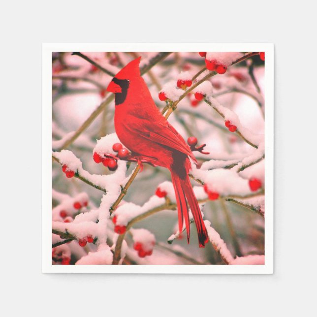 Red Cardinal Party Napkins (Front)