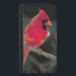 Red Cardinal Perched on a Tree Branch Samsung Galaxy S5 Wallet Case<br><div class="desc">A crisp clearly detailed beautiful nature photograph. A bright red northern cardinal perched on a tree branch. You can see tufts of downy feathers gently blowing in the wind. Fluffy and cute!</div>