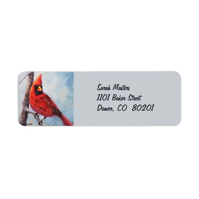 Red Cardinal Return Address Label (Front)