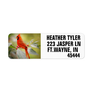RED CARDINAL RETURN ADDRESS LABELS
