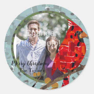 Red Cardinal , the bird of Christmas Classic Round Sticker