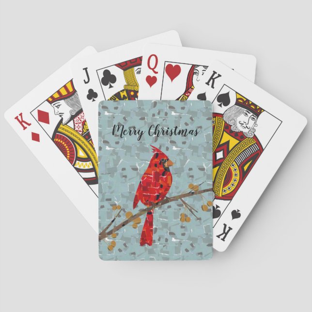 Red Cardinal , the bird of Christmas Playing Cards (Back)