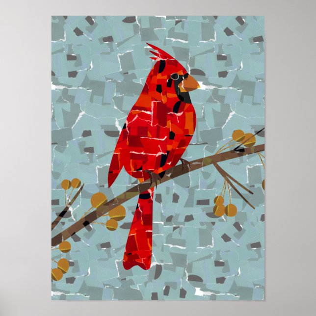 Red Cardinal , the bird of Christmas Poster (Front)