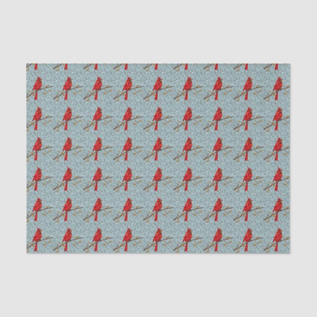 Red Cardinal , the bird of Christmas Tissue Paper (Front)