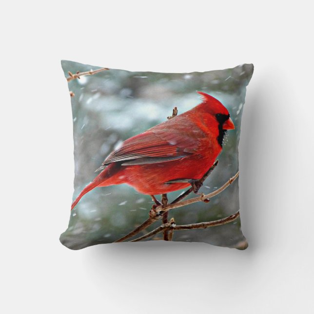 Red Cardinal Throw Pillow (Front)