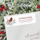 Red Cardinal Winter Christmas Return Address<br><div class="desc">Add the finishing touch to your Christmas cards and holiday mail, with these delightful return address labels, featuring a cute watercolor red cardinal perched on a snow-covered pine branch, decorated with sprigs of holly berries. If you would like design tweaks or want the design on more products, please contact me...</div>