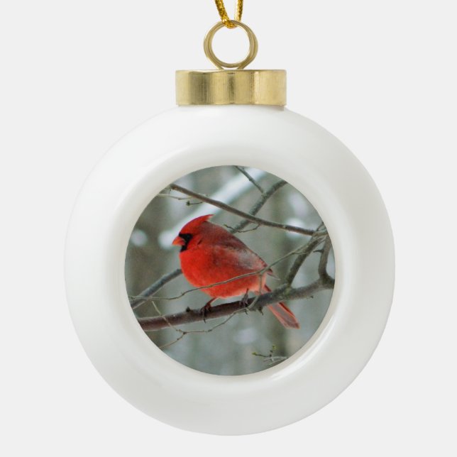 Red Cardinal Winter Ornament (Front)