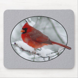 Red Cardinal Winter Snow Mousepad