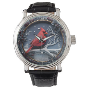 Red Cardinal Winter Snow Watch