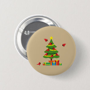 Red Cardinals - Christmas Merrier Spent Together 2 Inch Round Button