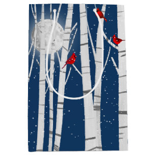 Red Cardinals in Birch Tree Medium Gift Bag