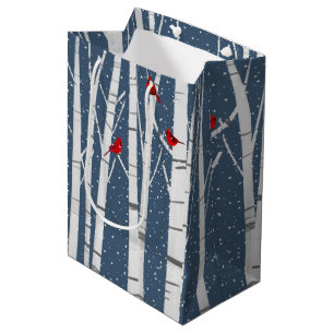 Red Cardinals in Birch Tree Medium Gift Bag