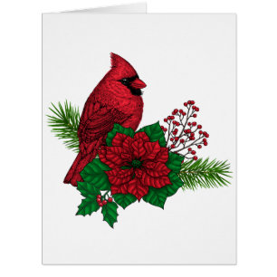 Red Cardinals on Christmas decoration