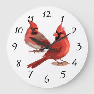 red cardinals Wall Clock