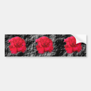 Red Carnation Floral Fantasy Bumper Sticker