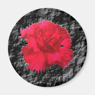 Red Carnation Floral Fantasy Magnet