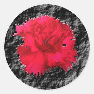 Red Carnation Floral Fantsay Sticker