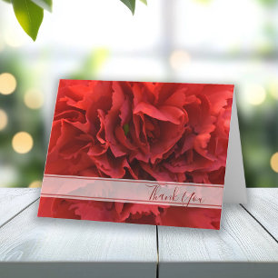 Red Carnation Floral Thank You