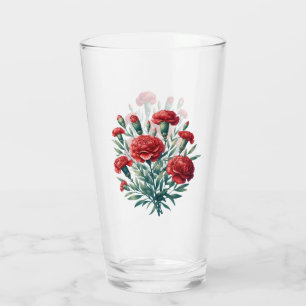 Red Carnation  Glass