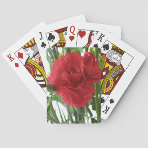 Red Carnation Playing Cards