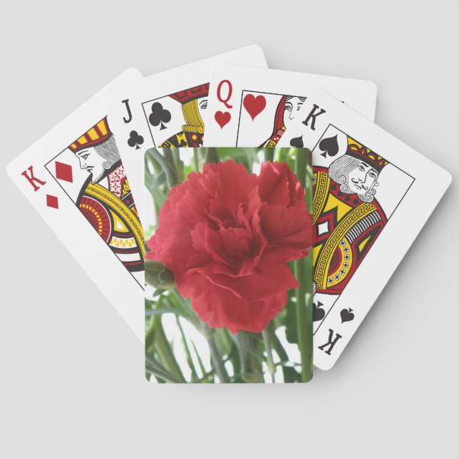 Red Carnation Playing Cards (Back)