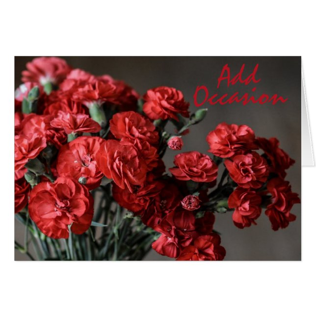  Red Carnations, Any Occasion Greeting Card (Front Horizontal)