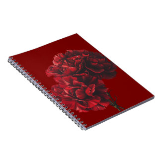 Red Carnations Spiral Photo Notebook