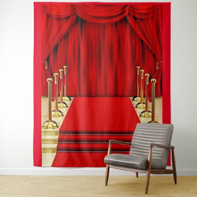 Red Carpet Backdrop Tapestry (In Situ)