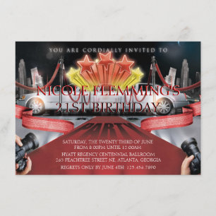Red Carpet Birthday Invitation