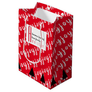 Red Carpet by LeahG - Joy Seasons Greetings Medium Gift Bag