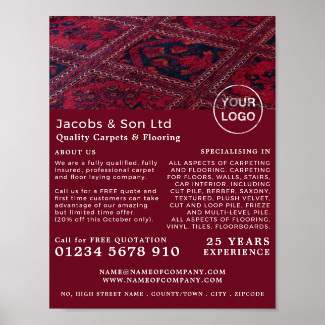 Red Carpet, Carpet Layer, Fitter Advertising Poster (Front)