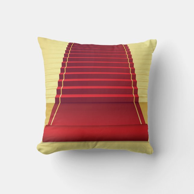 Red Carpet Elegance: Vintage Background. Throw Pillow (Front)
