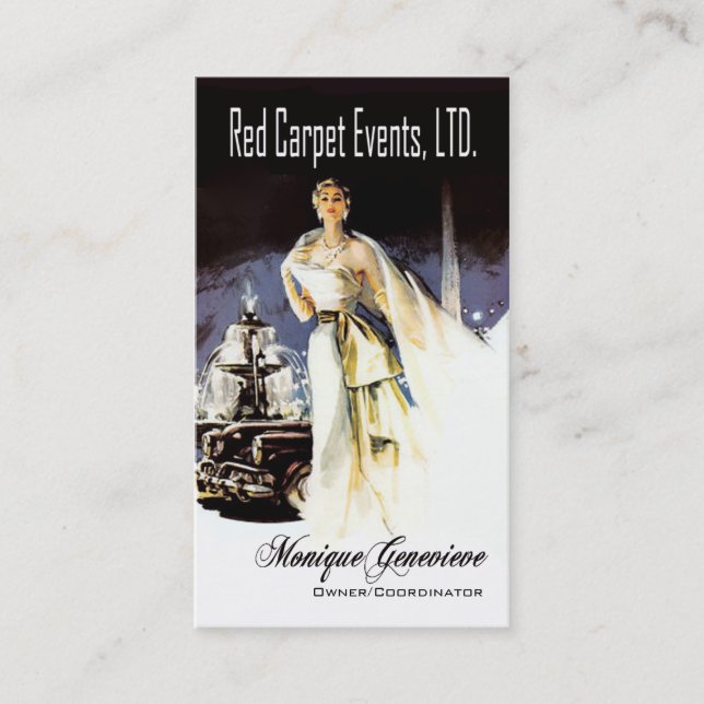 "Red Carpet Events I" - Event Planner, Coordinator Business Card (Front)