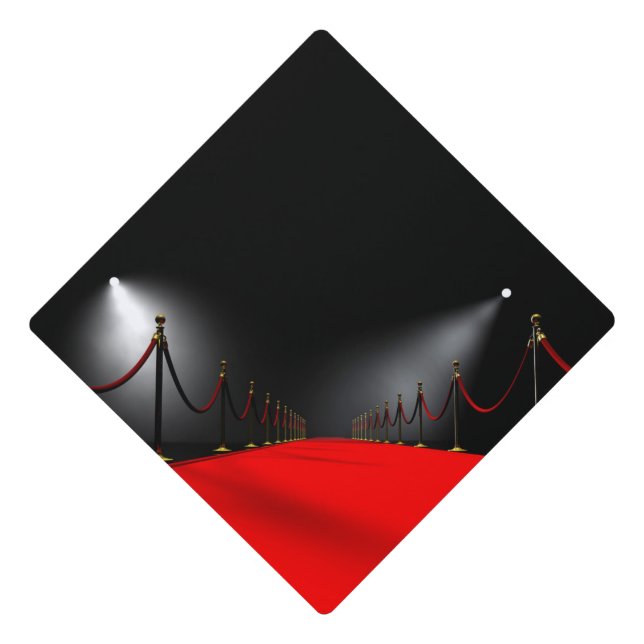 Red Carpet Graduation Cap Topper (Front)