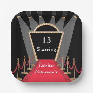 Red Carpet Movie Premiere glamourous Birthday Part Paper Plate