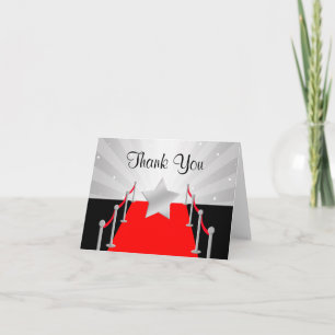 Red Carpet Silver Hollywood Thank You Card