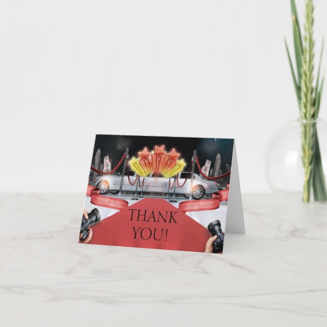 Red Carpet Thank You Note Card (Front)