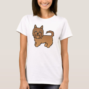 Red Cartoon Australian Terrier T-Shirt
