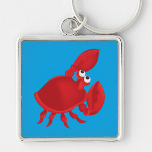 Red cartoon crab keychain
