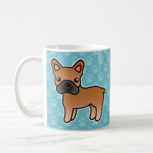 Red Cartoon French Bulldog Coffee Mug