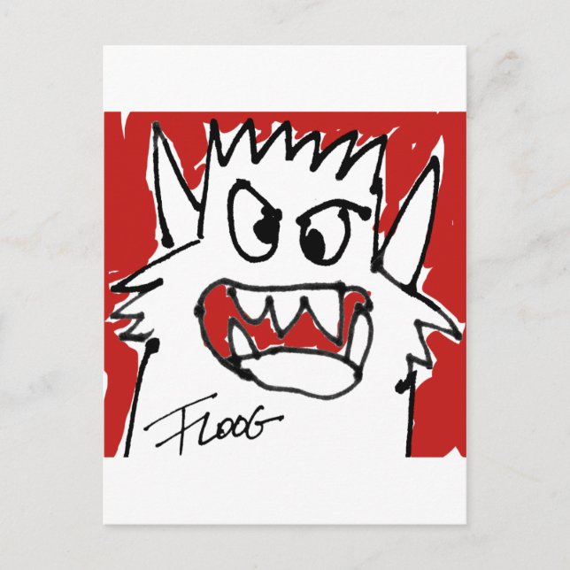 Red Cartoon Monster Postcard (Front)