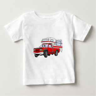 Red Cartoon Pick Up Camper Baby T-Shirt