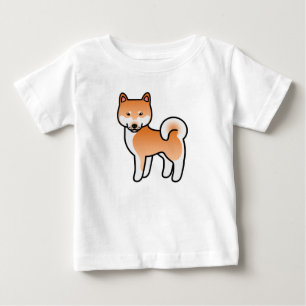 Red Cartoon Shiba Inu Baby T-Shirt