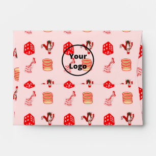 Red casino business pattern envelope