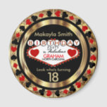 Red Casino Poker Chip Birthday Magnet<br><div class="desc">Red Casino Poker Chip Birthday Magnet ready for you to personalize. 📌If you need further customization, please click the "Click to Customize further" or "Customize or Edit Design" button and use our design tool to resize, rotate, change text colour, add text and so much more. ⭐This Product is 100% Customizable....</div>