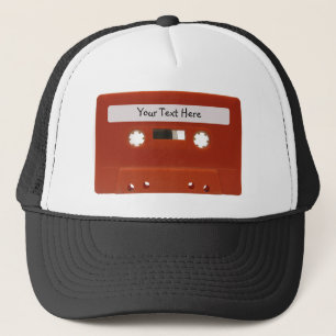 Red Cassette Tape Customizable Hat