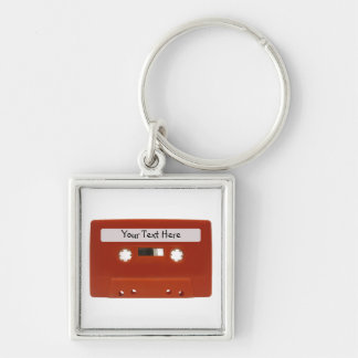 Red Cassette Tape Customizable Keychain