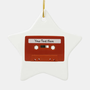 Red Cassette Tape Customizable Ornament