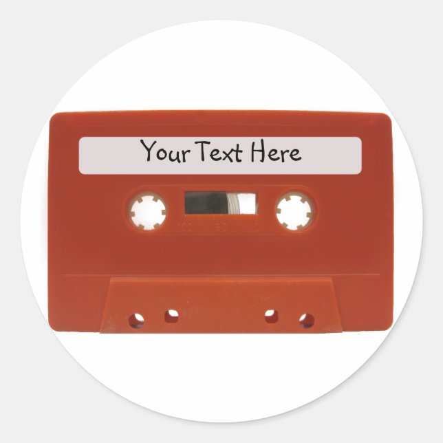 Red Cassette Tape Customizable Stickers (Front)