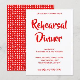 Red Casual Script Rehearsal Dinner Invitation